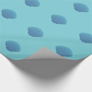 Blaue Muschelmosaik Geschenkpapier