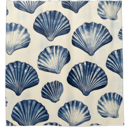 Blaue Muscheln Duschvorhang
