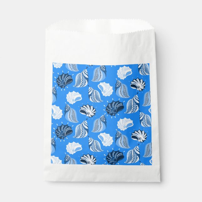 Blaue Muscheln Geschenktütchen (Vorderseite)