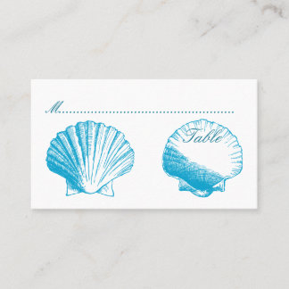 Blaue Muscheln Hochzeitssitzkarten Platzkarte