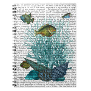 Blaue Muscheln und Korallen Notizblock