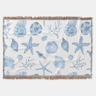 Blaue Muscheln Wasserfarbe Decke
