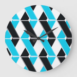 Blaue, mutige, coole, trendy umsponnene große wanduhr