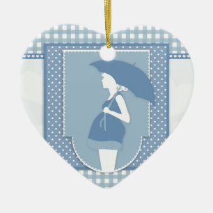 blaue Mutterschaft Keramikornament