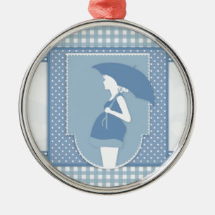 blaue Mutterschaft Ornament Aus Metall