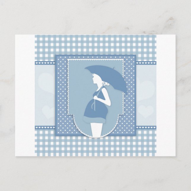 blaue Mutterschaft Postkarte (Vorderseite)