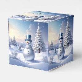 Blaue Mützen-Schneemann-Weihnachtsbaum-Feier-Gesch Geschenkschachtel