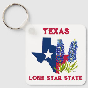 Blaue Mützen Texas State Blumen Lupine Lone Star K Schlüsselanhänger
