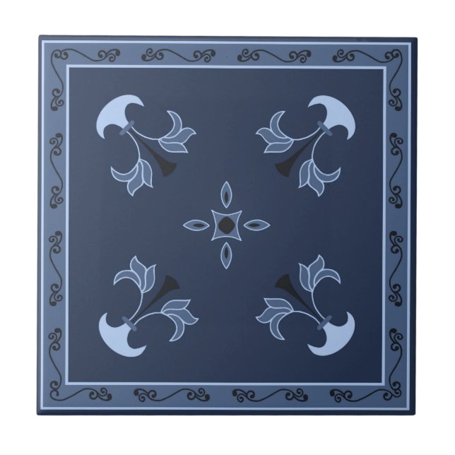 Blaue Nacht Fliese (Vorderseite)