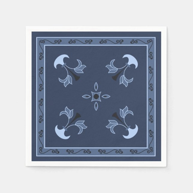 Blaue Nacht Serviette (Vorderseite)