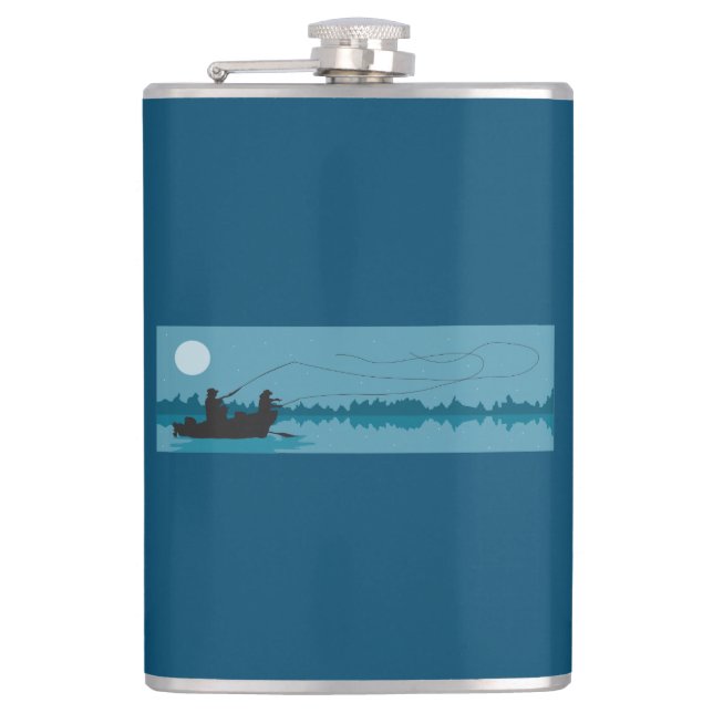 Blaue Nachtfischer Flachmann (Vorderseite)