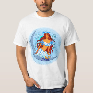 Blaue Nachtmond-Fee T-Shirt  