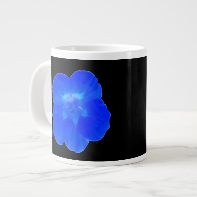 Blaue NasturtiumTasse Jumbo-Tasse (Vorderseite Links)