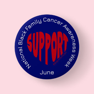 Blaue nationale Black Family Cancer Awareness Week Button