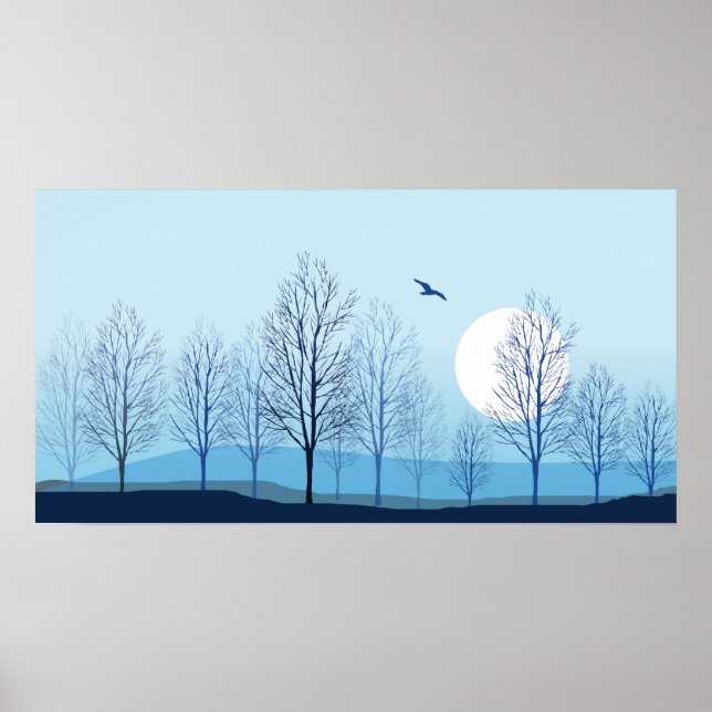 Blaue Natur Landschaft Poster (Vorne)