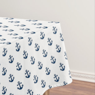 Blaue nautische Anker Tischdecke