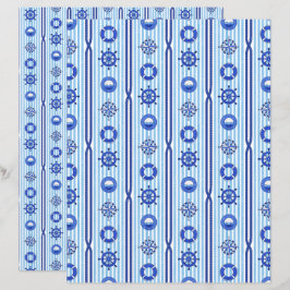 Blaue nautische Streifen Scrapbook Papier
