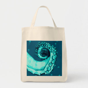 Blaue nautische Tätowier-Oktopus-Tentakel-Tasche Tragetasche