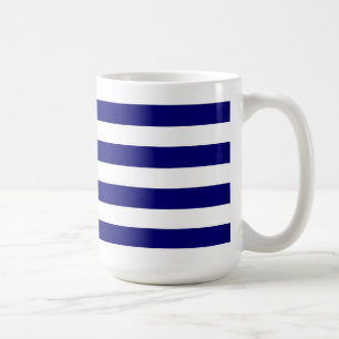 Blaue nautischstreifen u. weiße Bandbogengraphik Tasse