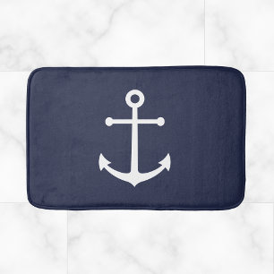 Blaue Navy-Anker Badematte