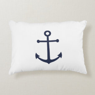 Blaue Navy-Anker Dekokissen