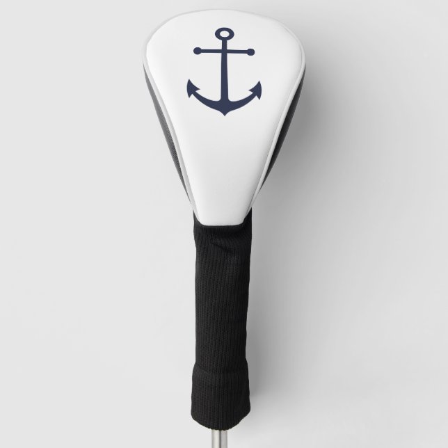 Blaue Navy-Anker Golf Headcover (Vorderseite)
