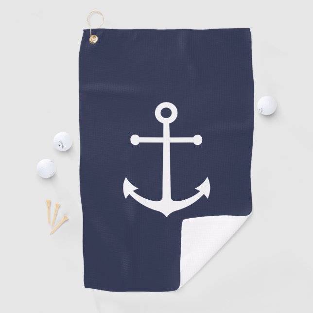 Blaue Navy-Anker Golfhandtuch (Insitu)