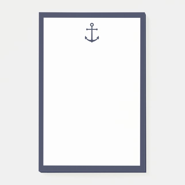 Blaue Navy-Anker Post-it Klebezettel (Vorderseite)