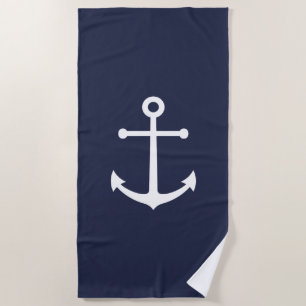 Blaue Navy-Anker Strandtuch