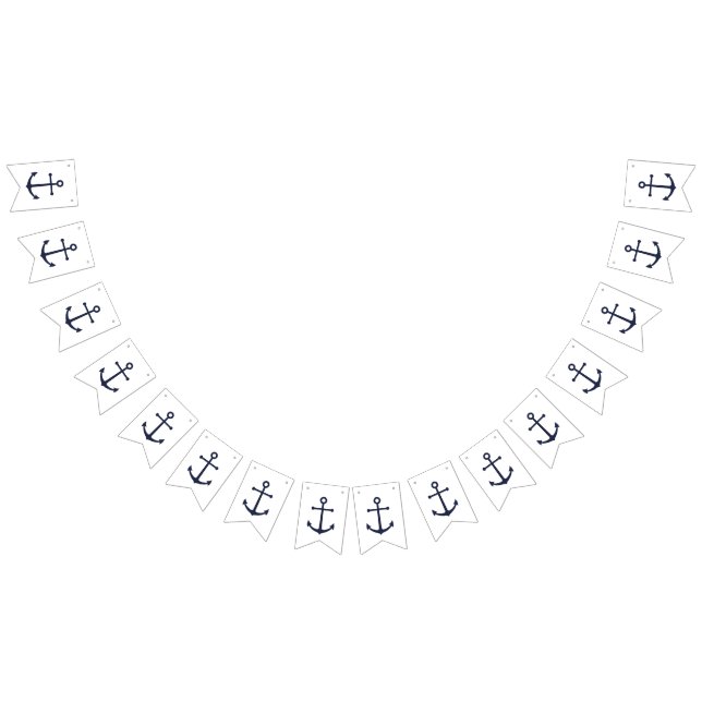 Blaue Navy-Anker Wimpelkette (Alle)