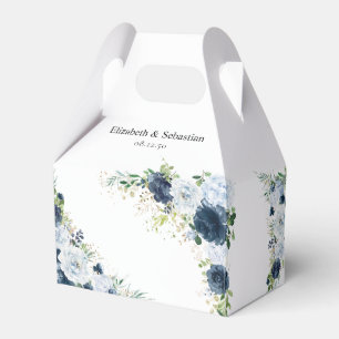 Blaue Navy-Blumen-Hochzeitsgeschenkbox Geschenkschachtel