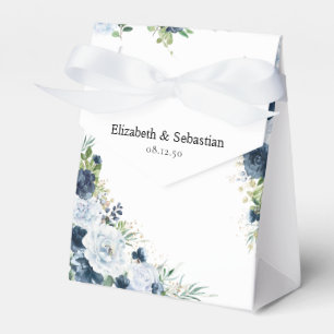Blaue Navy-Blumen-Hochzeitsgeschenkbox Geschenkschachtel