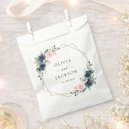 Blaue Navy Blumen, rosa Blume, Blumenzehen Geschenktütchen