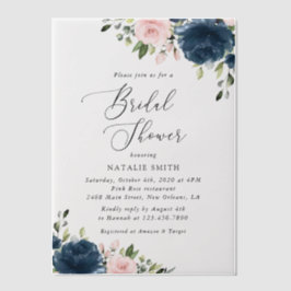 Blaue Navy Blumen, rosa Blume, Brautparty