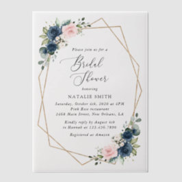 Blaue Navy Blumen, rosa Blume, Brautparty