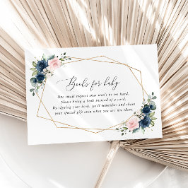 Blaue Navy-Blumen, rosa Blume, Bücher für Baby Begleitkarte