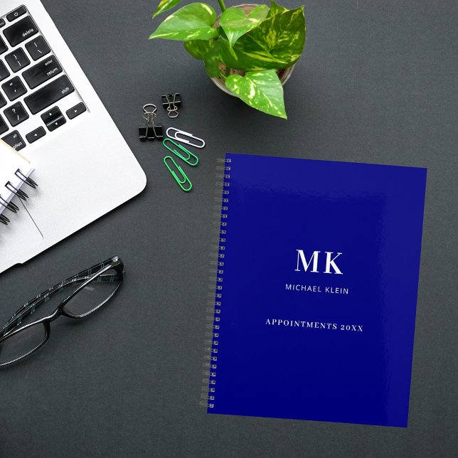 Blaue Navy-Name-Monogramm 2026 Planer (Von Creator hochgeladen)
