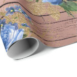 Blaue Navy Rose Holz Rustikales Brautparty Geschenkpapier<br><div class="desc">Delikate Blumendekoration für viele Anlässe wie Hochzeit,  Geburtstagsparty,  Brautparty,  Treffen mit Freunden FlorenzK Design</div>