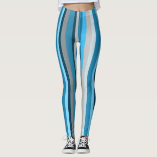 Blaue Navy Tan Vertikal gestreift Leggings