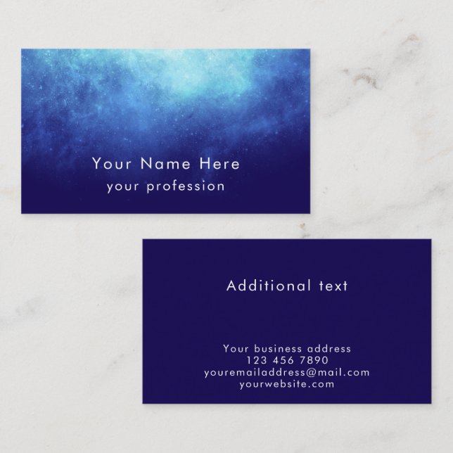 Blaue Nebel-Designvorlage für moderne professionel Visitenkarte (Vorne/Hinten)