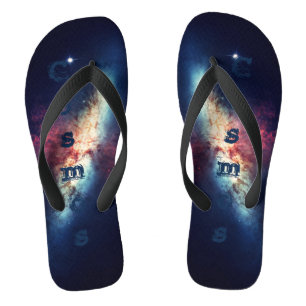 Blaue Nebelgalaxie Weltraum Kosmos Flip Flops