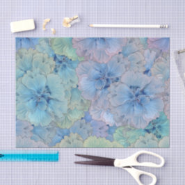 Blaue Nelken im Vintagen Stil Seidenpapier