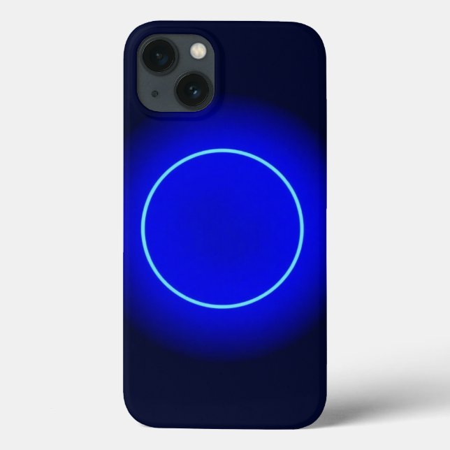 Blaue Neonenkreis-Valentine-Gehäuse Case-Mate iPhone Hülle (Rückseite)