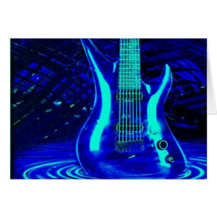 Blaue Neongitarre
