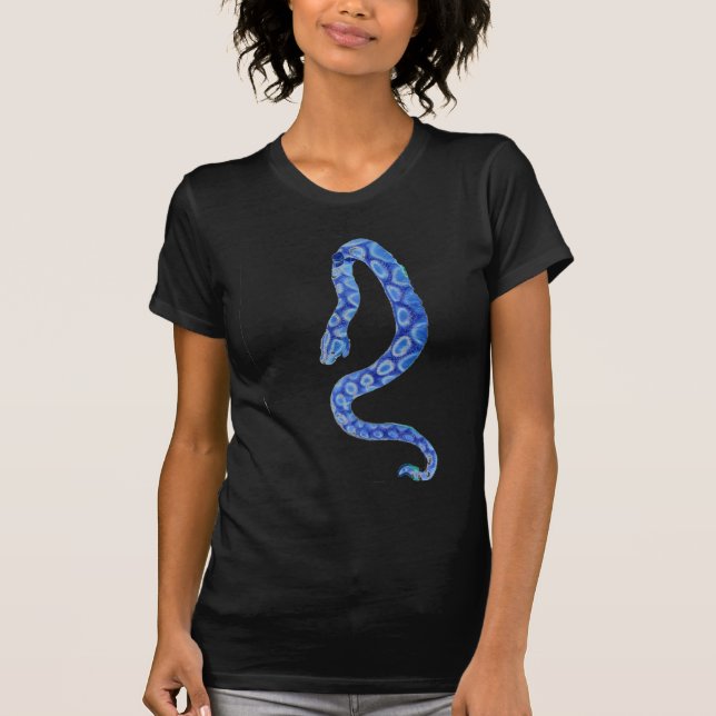 Blaue Neonschlange T-Shirt (Vorderseite)