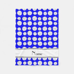 Blaue Neonvolleyball des individuellen Namens Fleecedecke