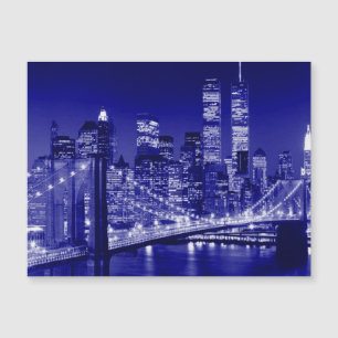Blaue New Yorker Nacht Magnetkarte