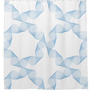 Blaue, niedliche, einfache, elegante geometrische  duschvorhang