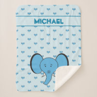 Blaue Niedliche Elefant Illustration mit Namen
