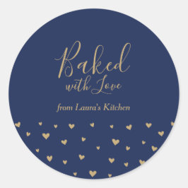 Blaue Niedliche Herzen gebacken mit Aufkleber für 